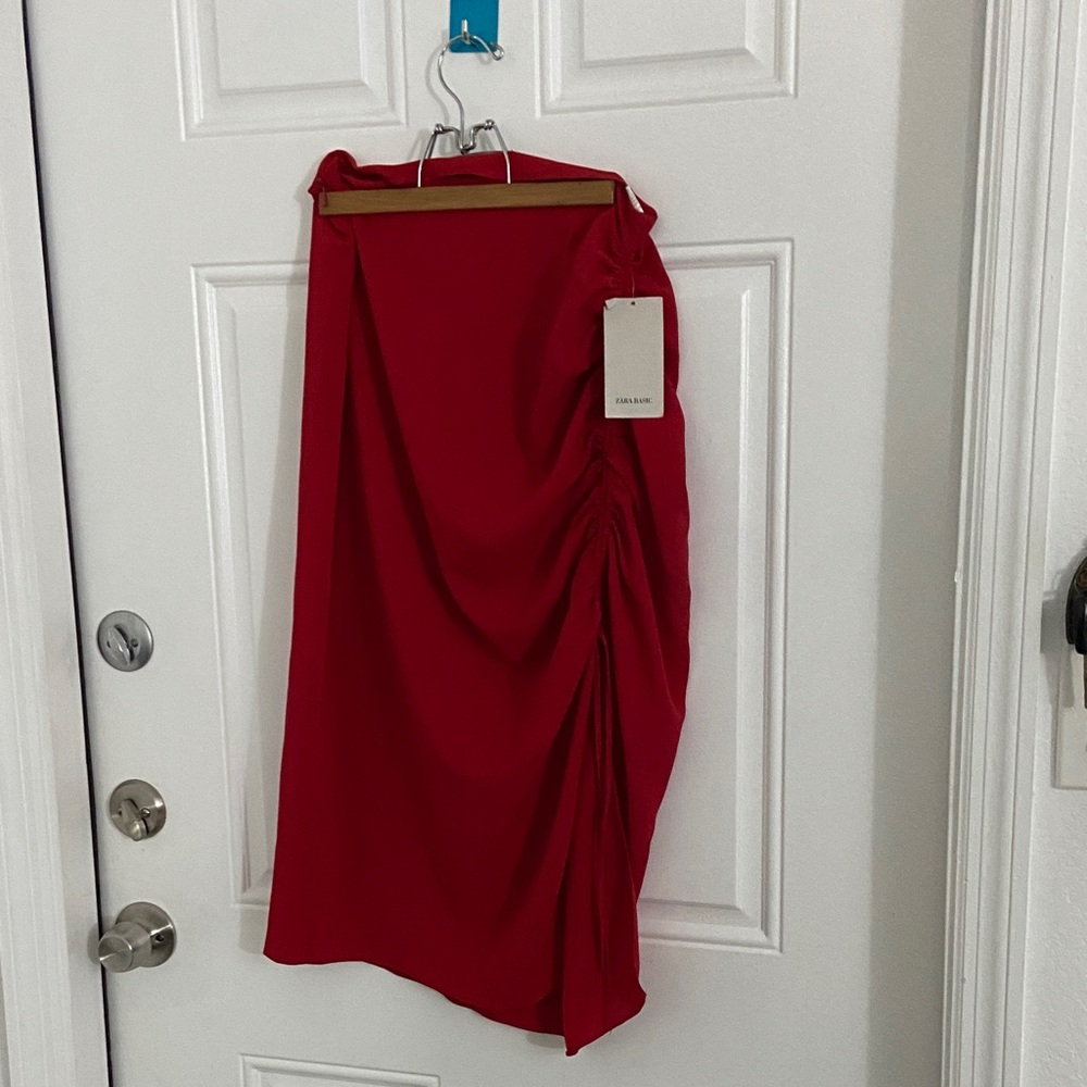 Zara Bold Red Pencil Skirt